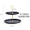 One-piece delivery: dark green European-style three-layer pastry plate, afternoon tea double-layer fruit plate, ceramic tableware, cake plate undefined